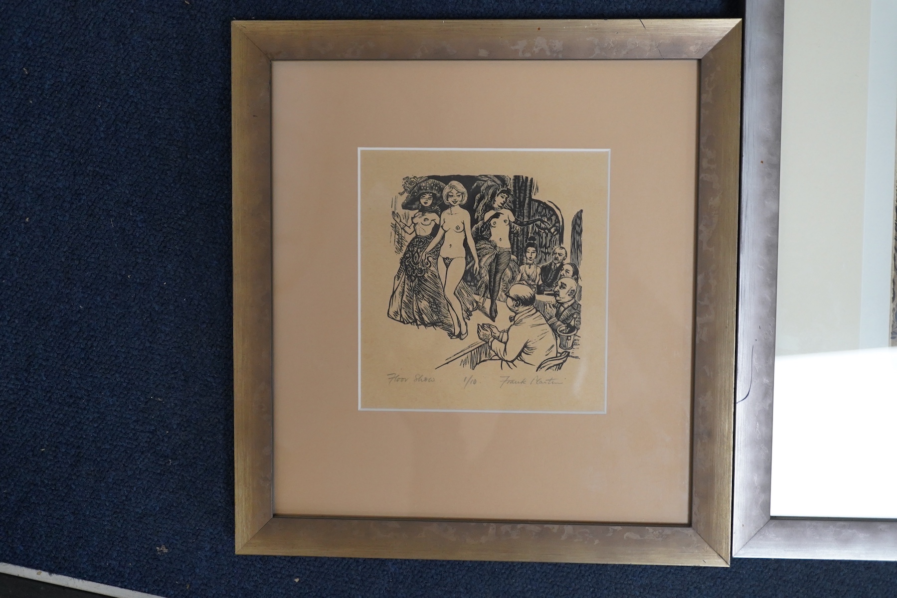 Frank Martin (1921-2005), three engravings and etchings, to include Two girls sitting on the floor, artist's proof and ‘Floor Show’, limited edition 1/10, each signed, largest 20 x 12cm. Condition - fair/good